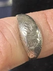 Antique Sterling 925 Silver Etched Dome Ring Size 4.5
