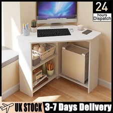 Corner Computer Desk Home Office Study Writing Table W/ Storage Shelves Table UK