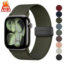 Magnetic Loop Strap 38 40 41 44 45 49mm Nylon Sport Replacement Band UK