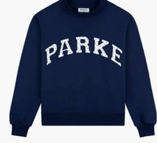Parke Denim Polka Dot Letter Varsity Mockneck L/XL