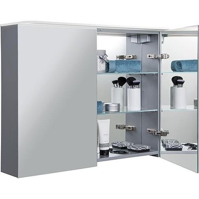 Evenes Spiegelschrank Blanda Alu-Optik 2 Türen 800x650x165mm
