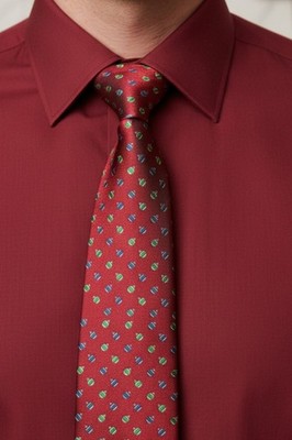Eagle Red Christmas Ornaments Men's Silk Necktie New 3.5'' X 57''