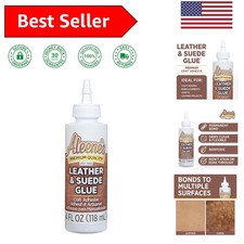 Aleene's 4 oz Clear Leather Glue - Non-Toxic, Water Resistant for Light Repairs