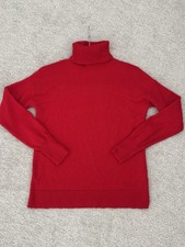 Nordstrom Turtleneck Cashmere Soft Sweater in Red Size S Hooidays