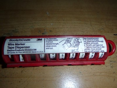 3M Scotch Code Wire Marker Tape Dispenser