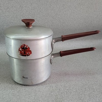 Vintage Crown Merton Aluminium Doppelkessel Dampfgarer Bay Marie Kochtopf Pfanne Topf