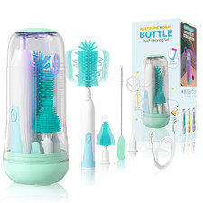 Electric Travel Baby Bottle Brush Set with Storage Box, Automatic Bottle Cleaner