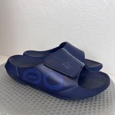 Oofos OOahh Sport Flex Slides Recovery Womens 10 Blue Lightweight Comfort Shoes