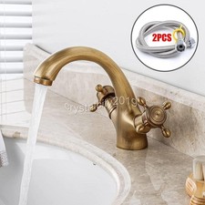 Antik Messing Waschtischarmatur Wasserhahn Badezimmer Waschbecken Mischbatterie