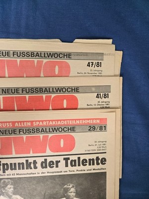 FuWo, football newspaper of the GDR, here from the year 1981, unit price 2.00