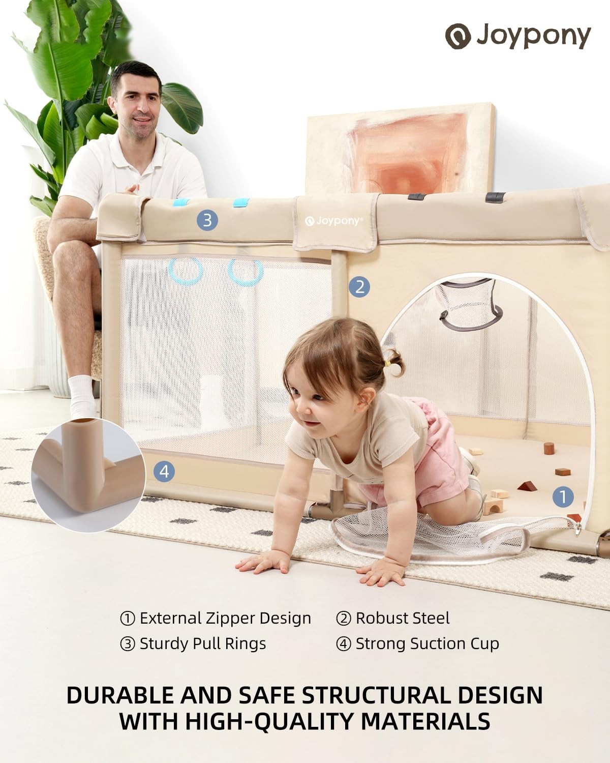 Baby Playpen, 50x50 in Small Play Pen for Babies and Toddlers, Playpen for Kids