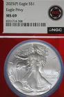 2025 P NGC MS69 EAGLE PRIVY AMERICAN SILVER EAGLE #B50383
