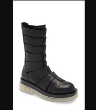 Jeffrey Campbell Botas Mujer 10 Cuero Negro Gladiador Dormir Transparente