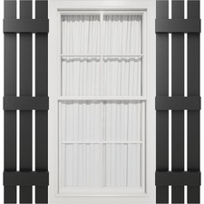 Mid America Spaced Board and Batten Black Exterior Shutters 1 Pair