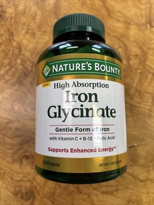 Nature's Bounty Iron Glycinate 300 Count EXP 2/2028- New 