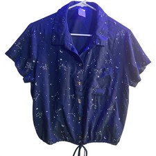 Celestial Constellation Moon Print Tie Front ...