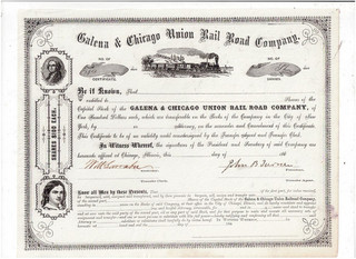 TAA #18 Galena & Chicago Union Rail Road Co. 186x Unissued COX GAL 049 S 25