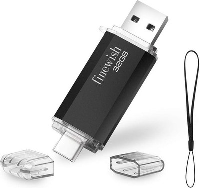 Schwarzer USB Stick Typ C 32GB 2-in-1 OTG Flash Drive für Computer MacBook Pro