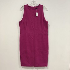 NWT Ann Taylor Pink Sheath Twill Sleeveless Midi Pencil Dress Size 14