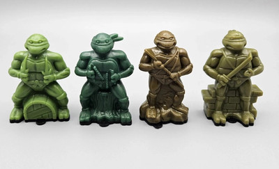 TMNT TEENAGE MUTANT NINJA TURTLES VINTAGE TOPPS CANDY CONTAINERS W CAPS EX COND!