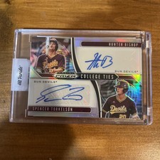 2020 Panini Prizm Draft Picks College Ties Auto Hunter Bishop/Spencer Torkelson