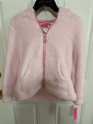 NWT XOXO Betsey Johnson Girls Pink Pastel Plush Hooded Jacket Hearts   Org. $40