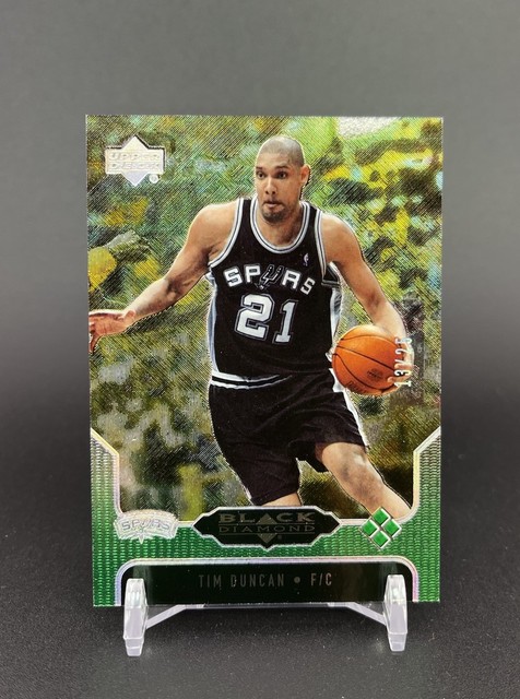 2004-05 Upper Deck Black Diamond Tim Duncan Green Quad Diamond #’d 13/25