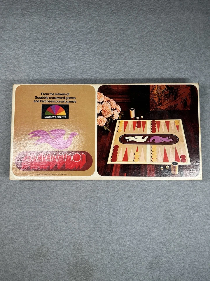 Vintage 1975 Selchow & Righter Backgammon Game #85 Complete Set - Image 4 of 4