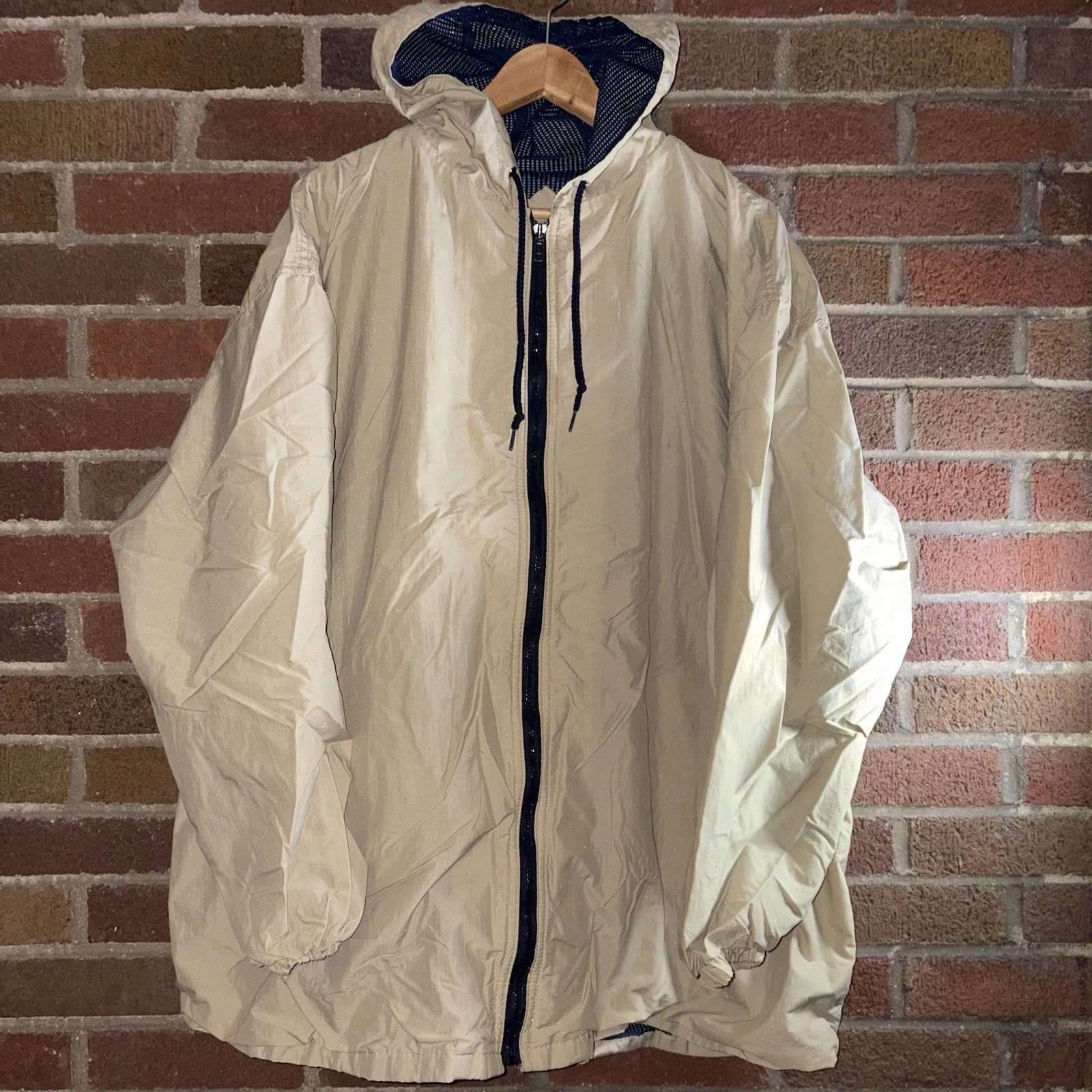 Vintage Windbreaker Size XXL 90’s Full Zip Drawstring Jacket Athletic