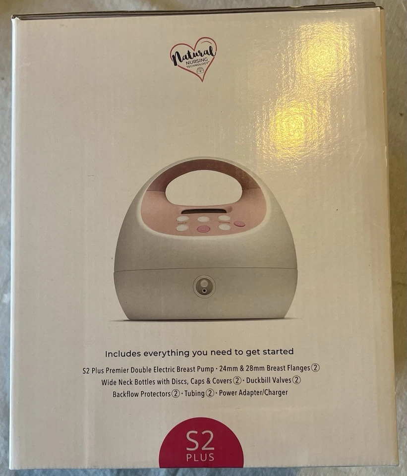 Extractor de leche eléctrico doble Spectra S2 con cable de alimentación encendido lectura, rosa Foto 2 de 4