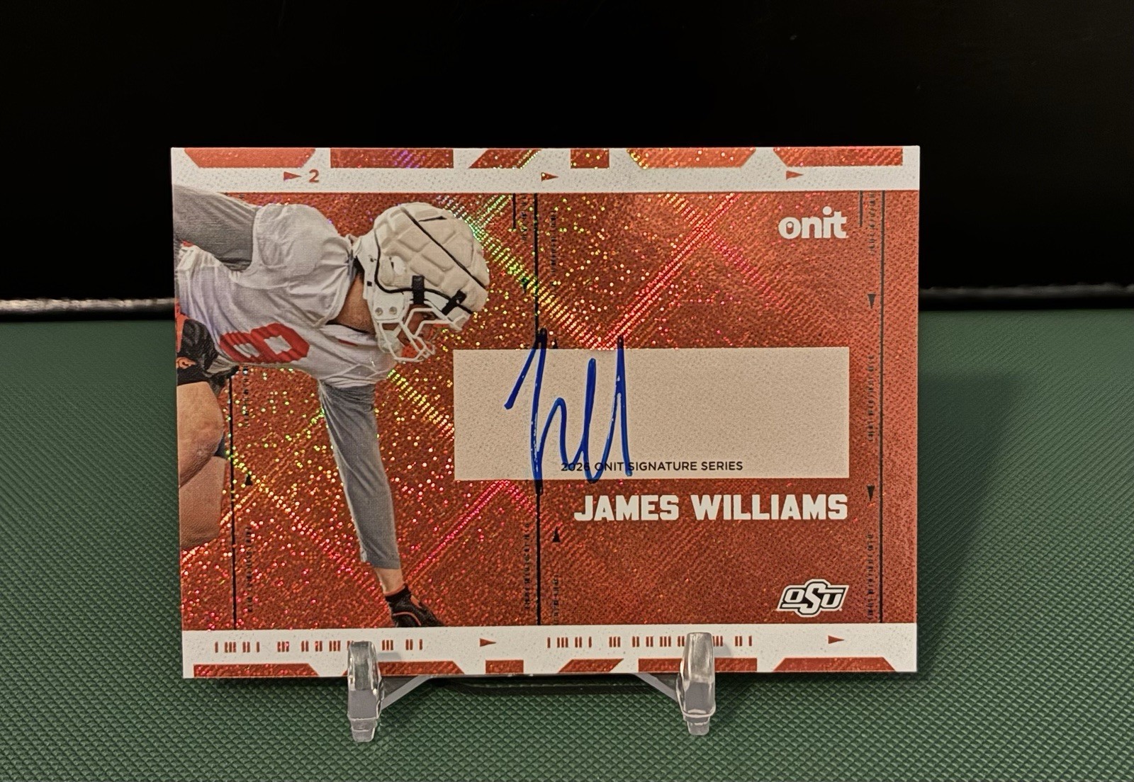 JAMES WILLIAMS 2026 ONIT Oklahoma State Football On Card Film Study Auto /15