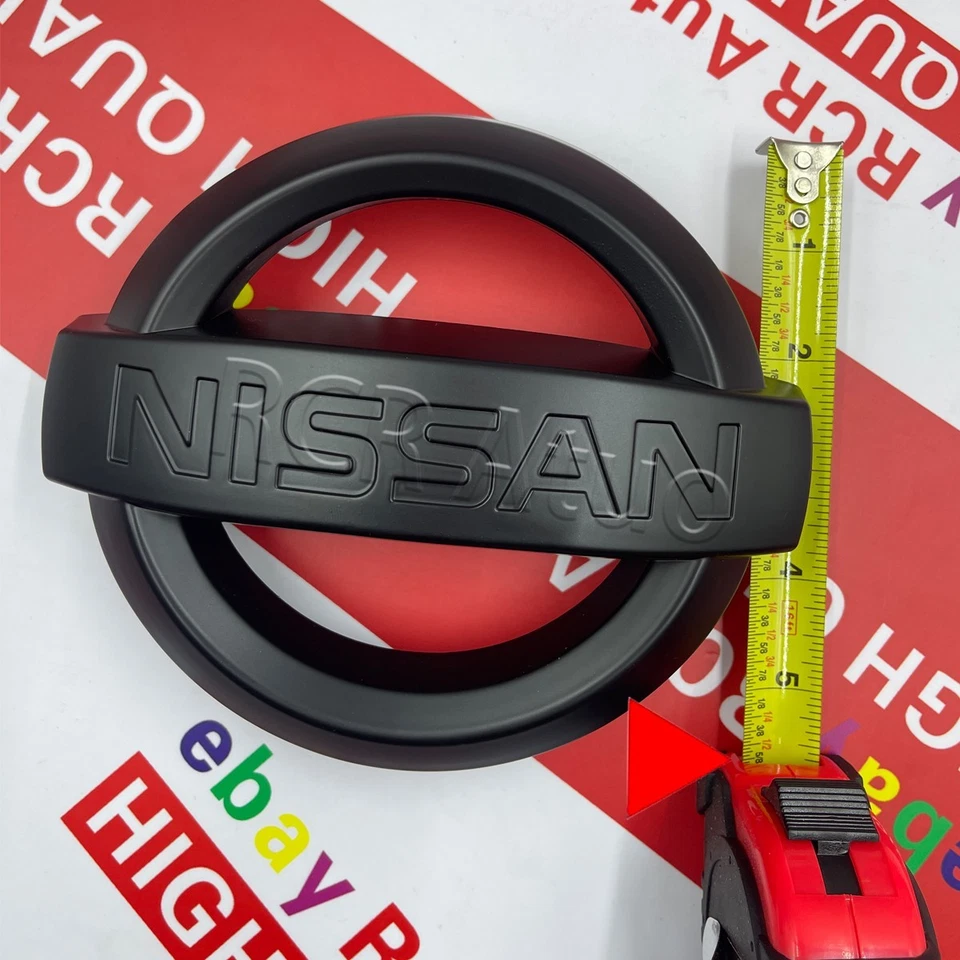 For 2009-2021 Nissan Frontier Xterra Midnight Edition Black Matte Grill Emblem - Image 3 of 4