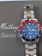 Mens Mathey-Tissot LE Pepsi Diver Quartz Watch (Full Set/New Battery)
