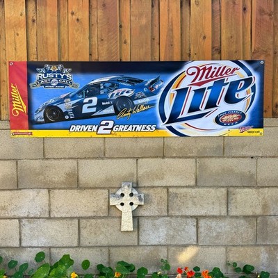 Official Miller Lite Rusty Wallace NASCAR Banner Rusty s Last Call 2005 Penske