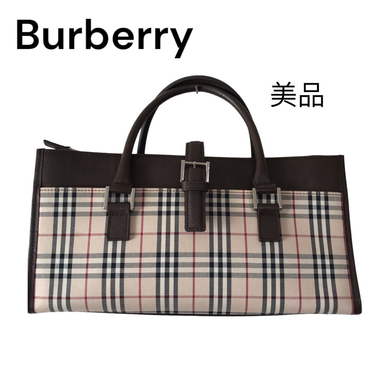Burberry Handbag Nova Check Campus Metal Fittings Silver Burberry Handbag Nova Check Campus Metal Fittings Silver