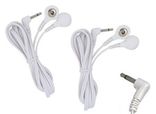 ONE PAIR OF TENS ELECTRODE LEAD WIRES STUD/SNAP CONNECTION  3.5mm JACK PLUG