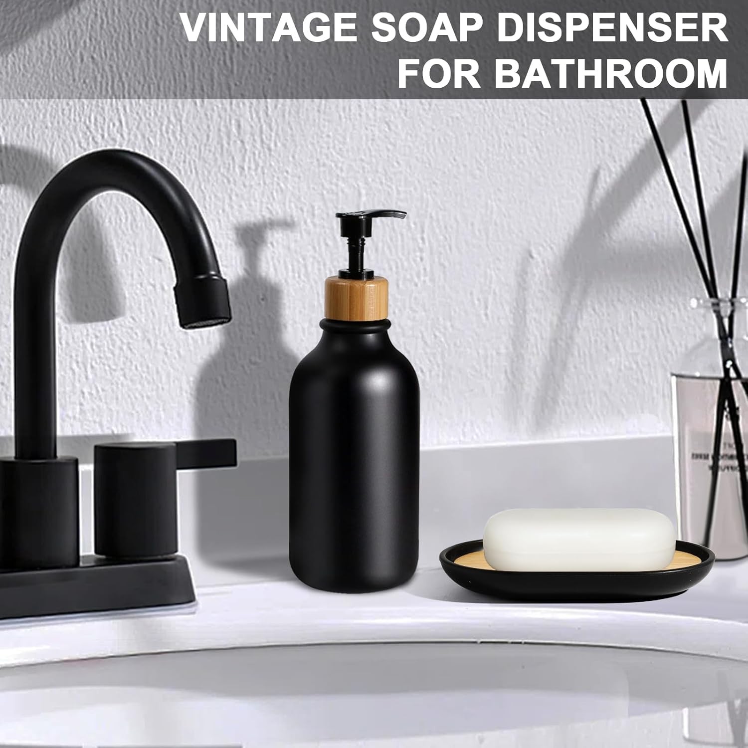 Black Bathroom Accessories Set 5 Pcs, Matte Black Bathroom Accessories