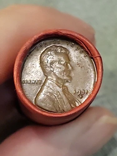 Amazing Au 1931 S&P Mint Pennies Ends Of Lincoln Wheat Cent Roll