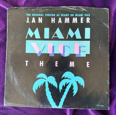 Miami Vice Theme 7  Record 45 RPM By Jan Hammer + Picture Sleeve Vintage 1985
