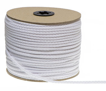Telliswelt 100m Baumwollkordel geflochten 2mm weiß Kordel 100% Baumwolle