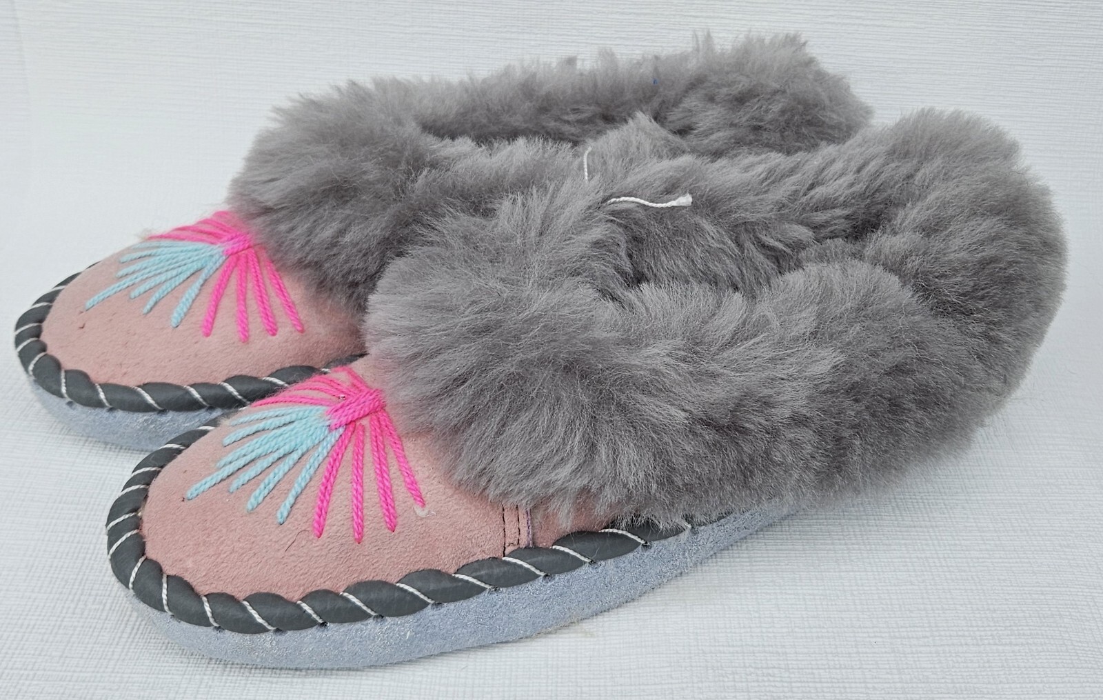 APL PELLICCIA DI AGNELLO calde PANTOFOLE taglia 42 NUOVE pelle di pecora pelle lana vergine fatte a mano (10)