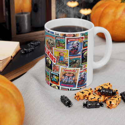 Garbage pail kid inspired mug, Horror  icons mug, gothic mug, 80s mug, Halloween
