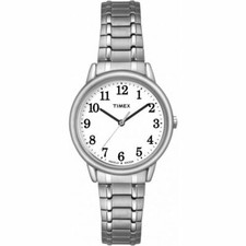 Timex TW2P78500, Easy Reader, Women's, Silvertone Expansion Band, Indiglo, NEW