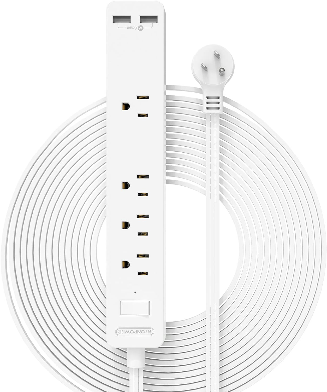 Flat Extension Cord 15 Ft,  Ultra Thin Flat Extension Cord under Carpet, Rug, Do-image