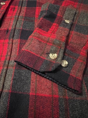 Northwest Territory Mens Small Red, Gray and Black Plaid Long Sleeve Shacket - Picture 2 of 6