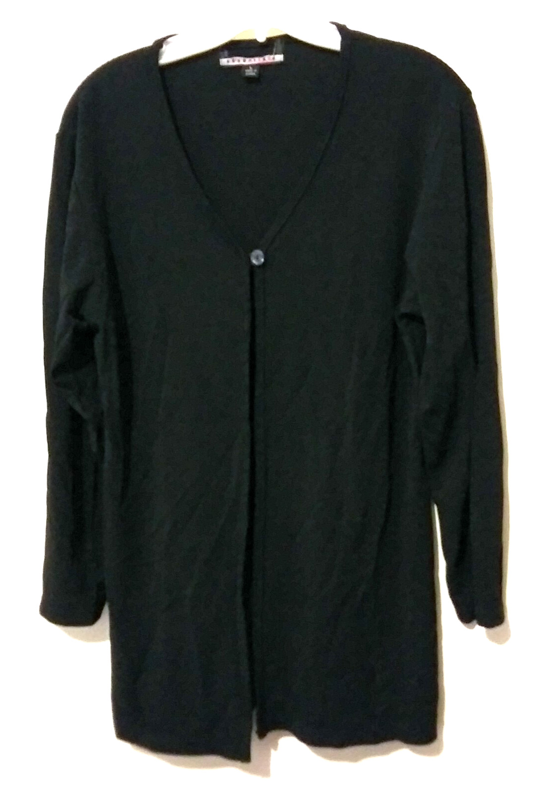 Essentials Black Sheer Single Button Cover Top Sh… - image 7