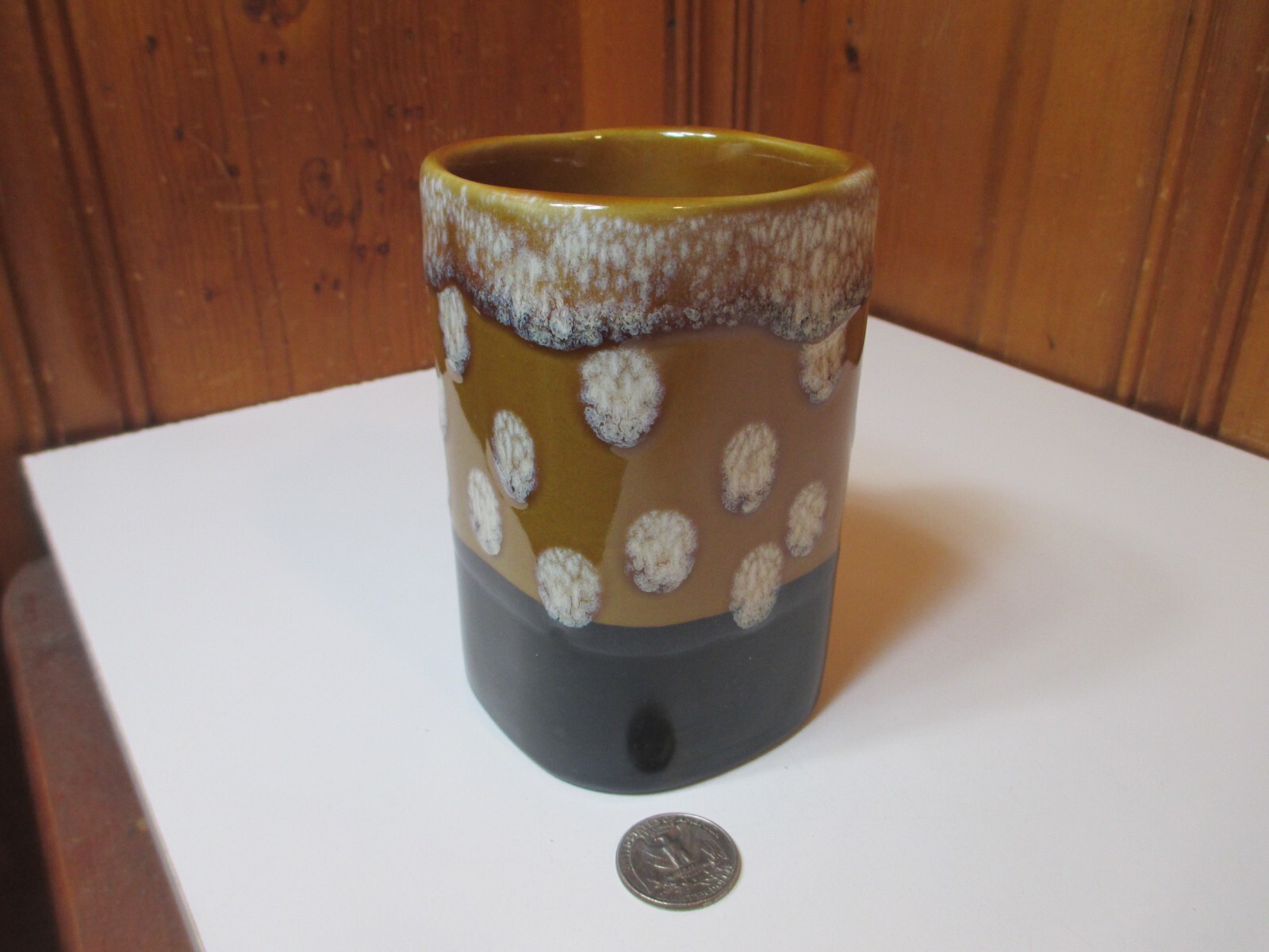 Perdido Key FL Souvenir 14oz Coffee Mug Drip Glaze Brown Black White Dots NEW eBay