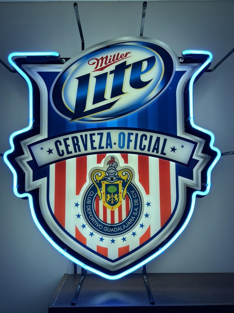 Miller Lite Neon Sign Cerveza Official Club Deportivi Guadalajara