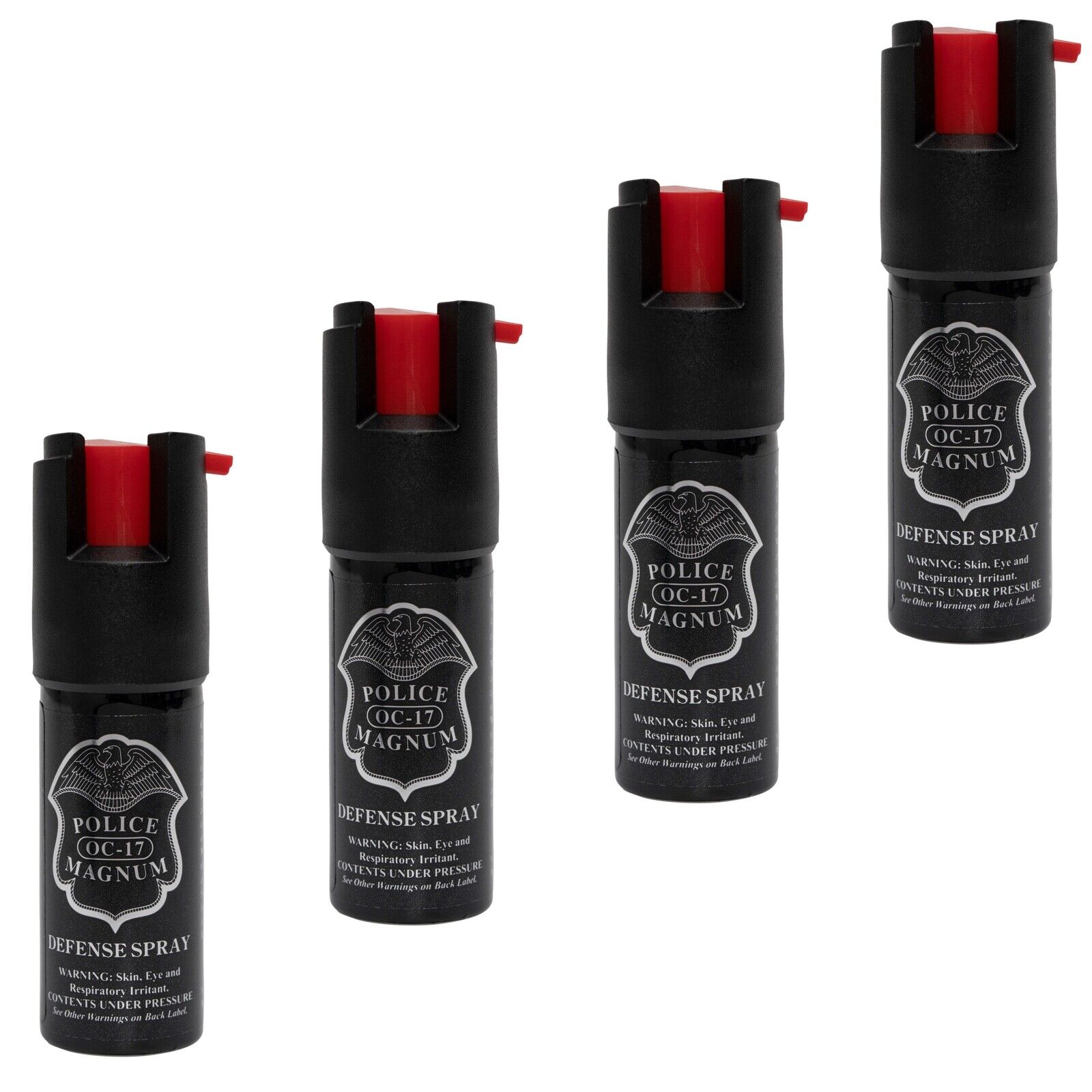 4 PACK Police Magnum pepper spray 1/2oz unit safety lock self defense security