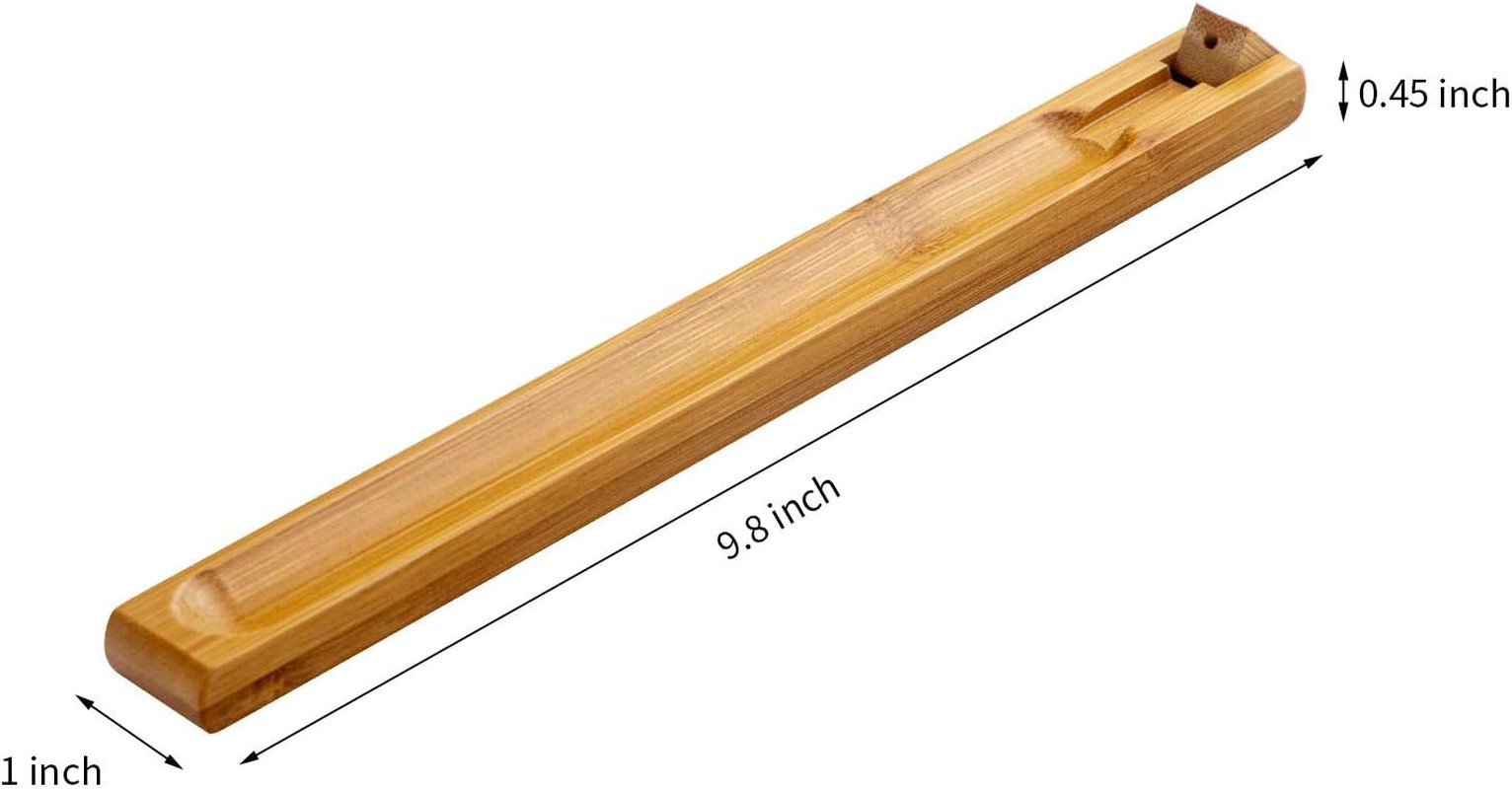 Bamboo Wood Incense Holder for Sticks with Adjustable Angle, Incense Burner with